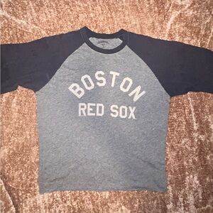 Boston Red Sox Navy and Gray 3/4 Sleeve Tee